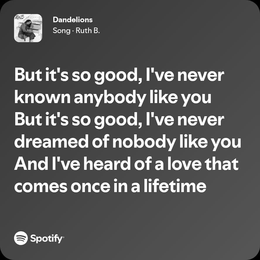 Spotify lyric screenshot selected for the birthday playlist, card 9