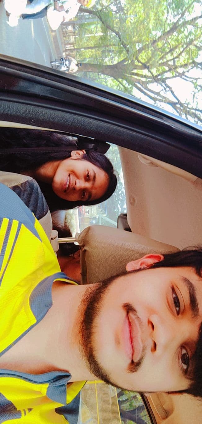 Car ride Snapchat memory of Ayush and Anushka